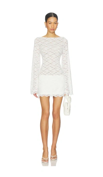 Runaway The Label Effie Long Sleeve Mini Dress In White
