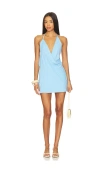 Runaway The Label Eilish Halter Mini Dress In Blue