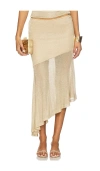 Runaway The Label Elaine Flounce Midi Skirt In Gold