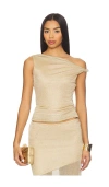 Runaway The Label Elaine One Shoulder Top In Gold