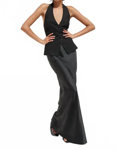 Runaway The Label Elindra Satin Maxi Skirt In Black