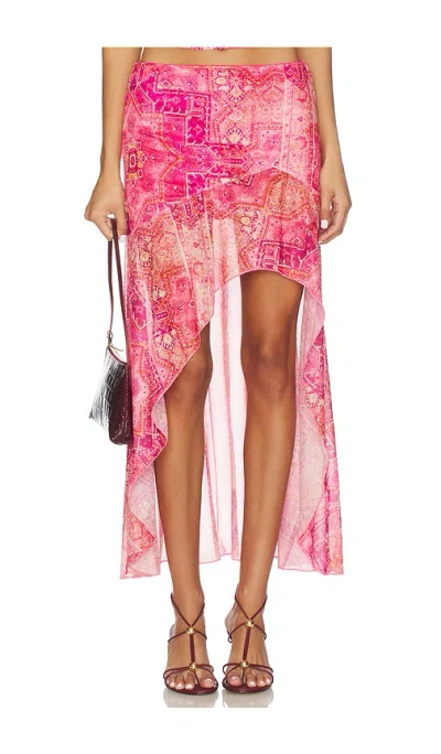 Runaway The Label Emery Midi Flounce Skirt In Multi