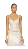 Runaway The Label Eris Sequin Top In Sand