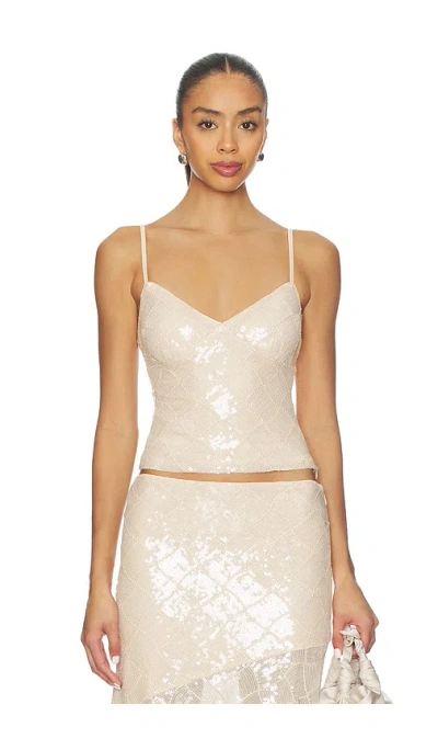 Runaway The Label Eris Sequin Top In Sand