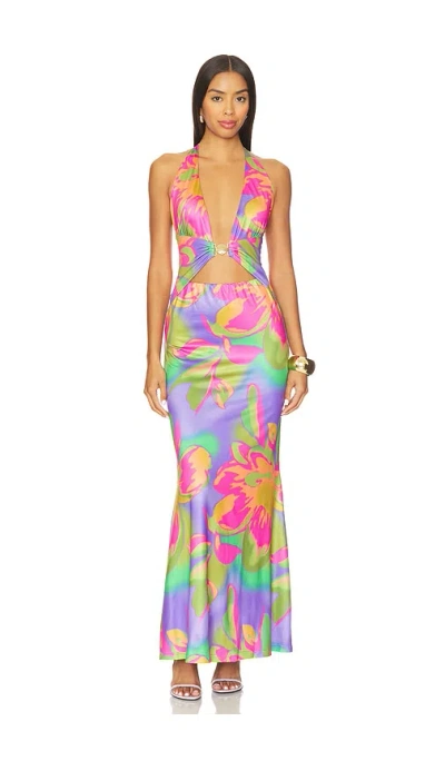 Runaway The Label Halston Maxi Dress In Multi