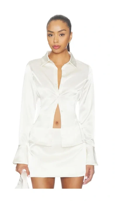 Runaway The Label Hartley Fitted Collared Shirt In White