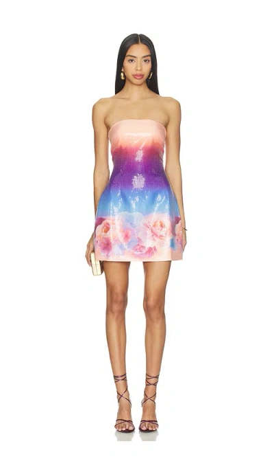 Runaway The Label Ibiza Strapless Sequin Mini Dress In Multi