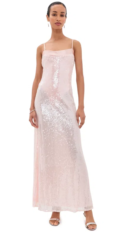Runaway The Label Illiana Sequin Bodysuit Maxi Dress Rose In Pink