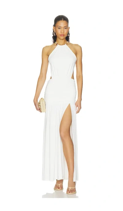 Runaway The Label Imelda High Neck Maxi Dress In White