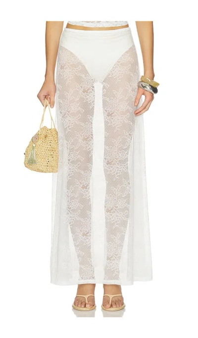 Runaway The Label Jenna Low Waist Lace Maxi Skirt In White