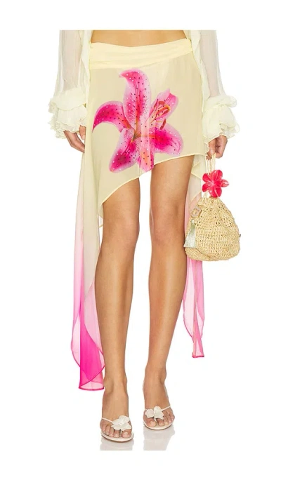 Runaway The Label Juliana Flounce Midi Skirt In Gold