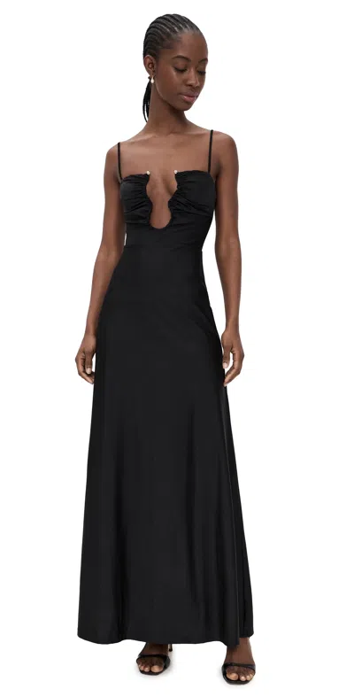 Runaway The Label Kalena Plunge Maxi Dress Black