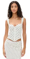 Runaway The Label Karlita Bustier White Polka In White Polka