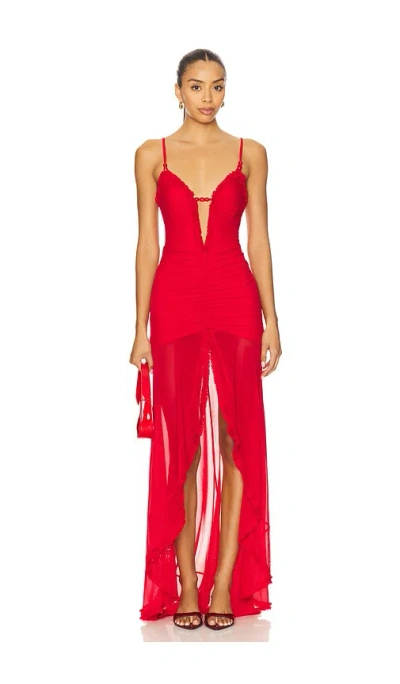 Runaway The Label Kiata Maxi Dress In Red