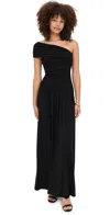 Runaway The Label Lara One Shoulder Maxi Dress Black In Black
