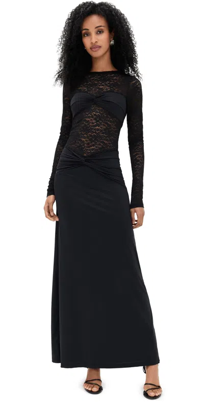 Runaway The Label Larna Sleeved Maxi Dress Black