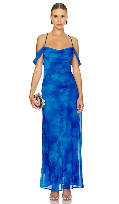 Runaway The Label Lavoni Maxi Dress In Ramona Blue