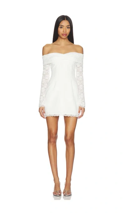Runaway The Label Leona Long Sleeve Mini Dress In White