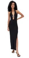 Runaway The Label Lilabelle Halter Knit Maxi Dress Black In Black