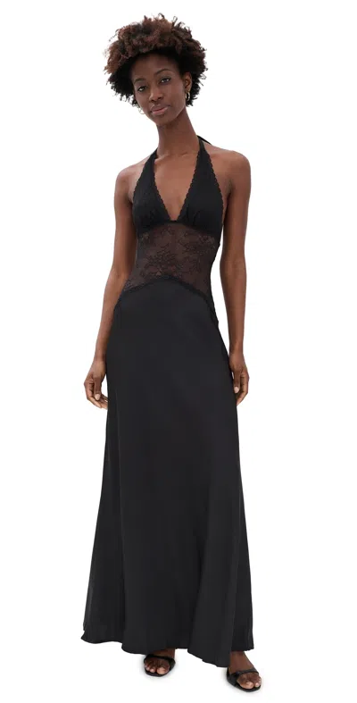 Runaway The Label Lilith Halter Maxi Dress Black