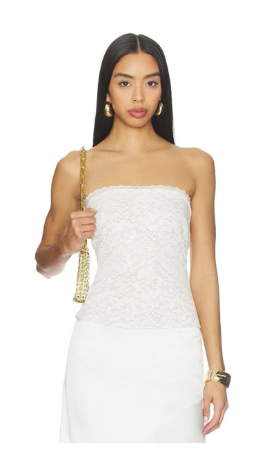 Runaway The Label Loana Lace Trim Strapless Top In Multi