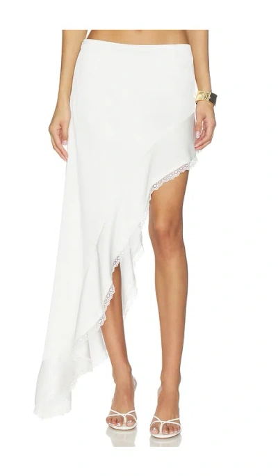 Runaway The Label Loana Wavy Hem Maxi Skirt In White