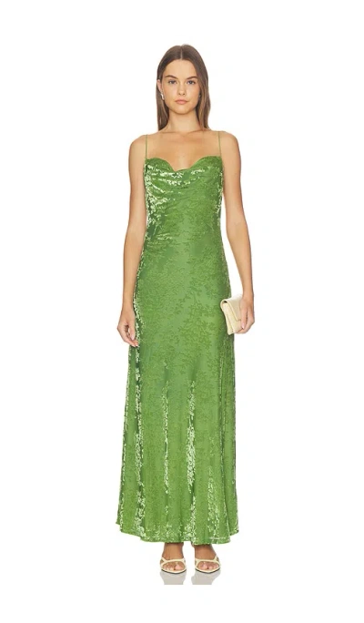 Runaway The Label Lyssa Cowl Cross Back Maxi Dress In Palm