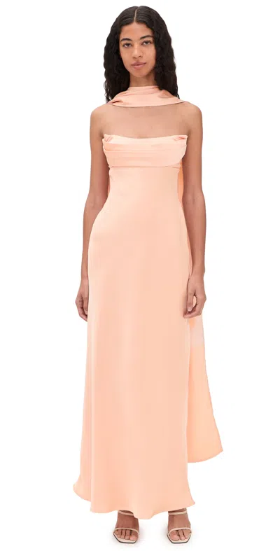 Runaway The Label Madeleine Strapless Maxi Dress Peach In Pink