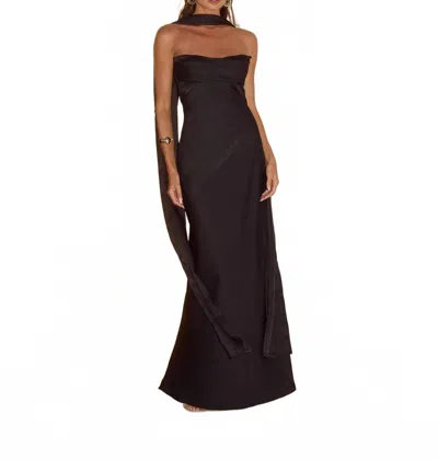 Runaway The Label Madeline Strapless Maxi Dress In Noir In Black
