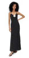 Runaway The Label Malika Maxi Dress Black Polka In Black Polka