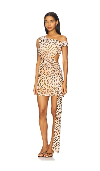 Runaway The Label Mara Mini Dress In Animal Print