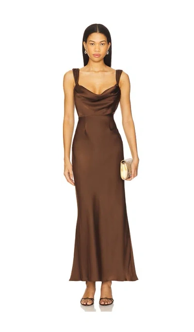 Runaway The Label Margot Maxi Dress In Brown