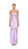 Runaway The Label Melrose Strapless Maxi Dress In Purple