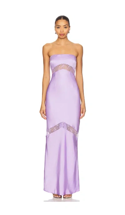 Runaway The Label Melrose Strapless Maxi Dress In Purple