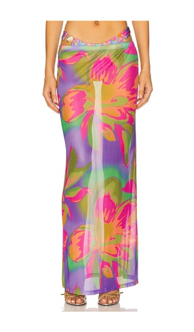 Runaway The Label Miami Maxi Skirt In Multi