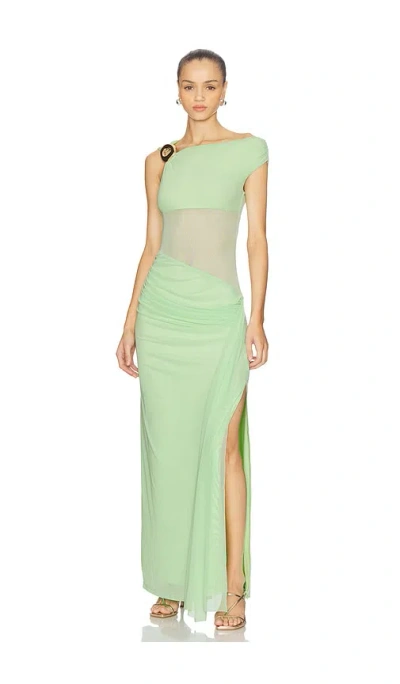 Runaway The Label Naelle One Shoulder Maxi Dress In Green