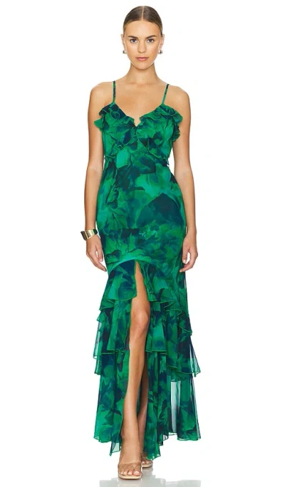 Runaway The Label Namari Maxi Dress In Calista Green