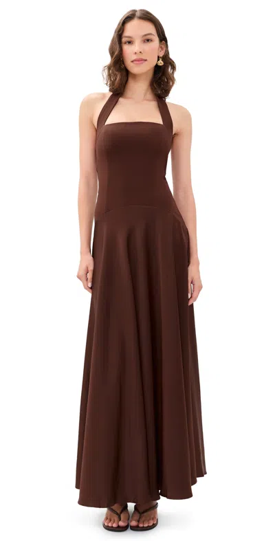 Runaway The Label Odina Maxi Dress Chocolate In Brown