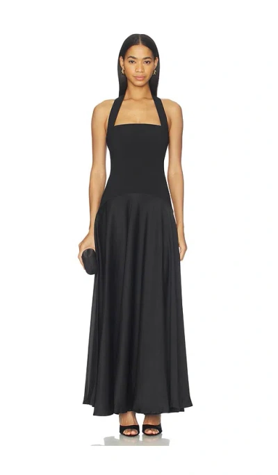 Runaway The Label Odina Square Neck Maxi Dress In Black