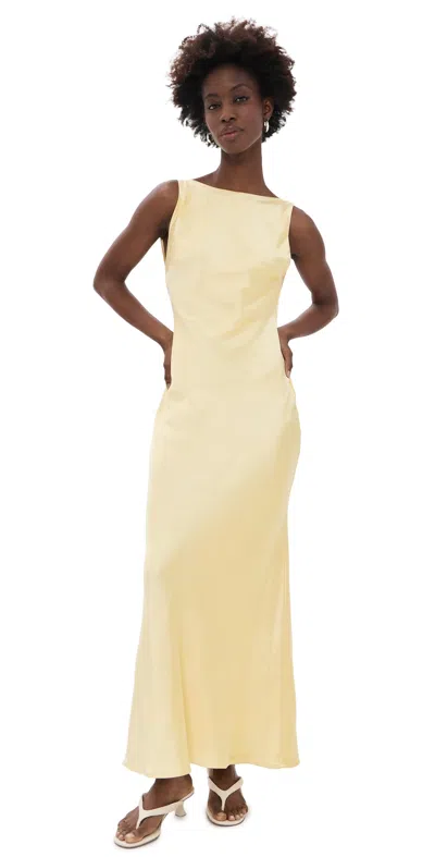 Runaway The Label Raelyn Maxi Dress Lemon In Yellow