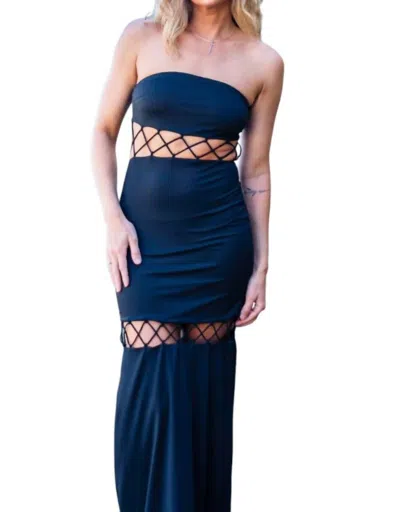 Runaway The Label Ravenna Black Cross Detail Maxi