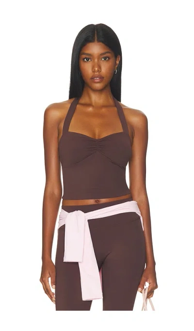 Runaway The Label Sammy Backless Halter Top In Brown