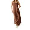 Runaway The Label Saphira Maxi Dress In Brown In Brown