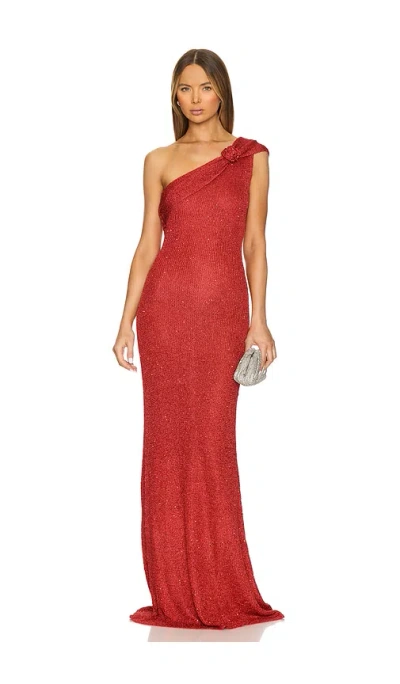 Runaway The Label Silvia Maxi Dress In Red