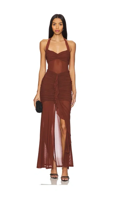 Runaway The Label Tallula Maxi Dress In Espresso