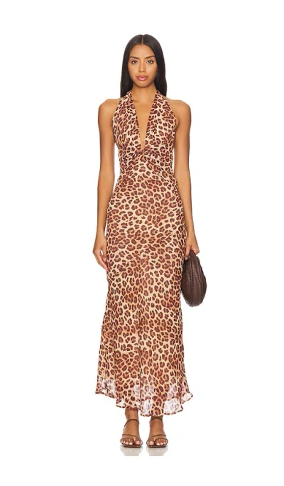 Runaway The Label Tenaya Maxi Dress In Leopard Print