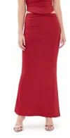 RUNAWAY THE LABEL TERRIE MAXI SKIRT CHERRY