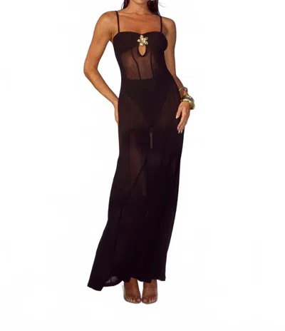 Runaway The Label Tisha Sheer Maxi Dress In Black In Brown