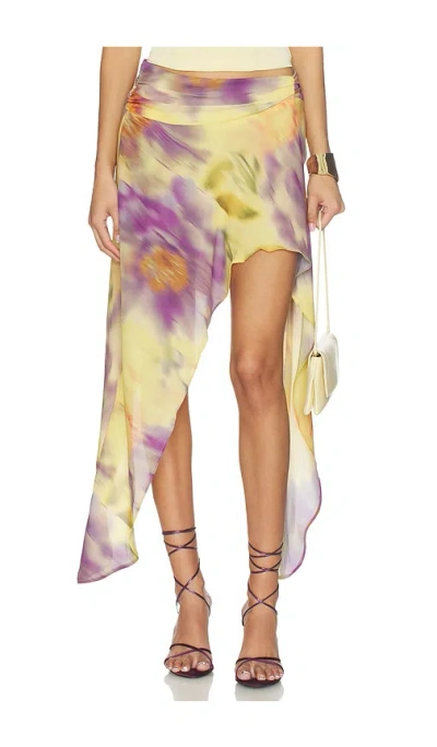 Runaway The Label Tulia Flounce Midi Skirt In Multi