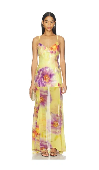Runaway The Label Tulia Low Back Maxi Dress In Multi